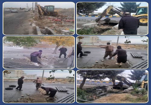 عملیات لایروبی و پاکسازی کانال ها و مسیل های شهر